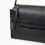 Sabine Structured Black Leather Shoulder Bag for Women – Elegant Work & Daily Tote