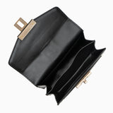 Statement Messenger Bag with Chain Detail and Python Texture