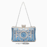 Blue Crystal Clutch – Luxury Rhinestone Mosaic Evening Bag