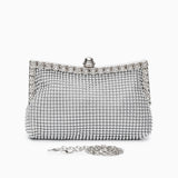 Vaelora | Elegant Silver Rhinestone Clutch – Timeless & Luxurious Design