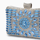 Blue Crystal Clutch – Luxury Rhinestone Mosaic Evening Bag
