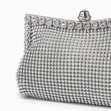 Vaelora | Elegant Silver Rhinestone Clutch – Timeless & Luxurious Design