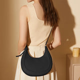 Dahlia Crescent Shoulder Bag – Sleek Black Minimalist Design