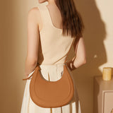 Dahlia Crescent Shoulder Bag – Sleek Black Minimalist Design