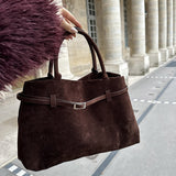 Elena | Brown Suede Handbag – Chic & Sophisticated