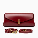 Eden Burgundy Leather Clutch Purse – Elegant Envelope Evening Bag