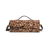Aurora |  Leopard Print Crossbody Bag – Faux Leather Clutch with Gold Lock