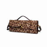 Aurora |  Leopard Print Crossbody Bag – Faux Leather Clutch with Gold Lock