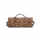 Aurora |  Leopard Print Crossbody Bag – Faux Leather Clutch with Gold Lock