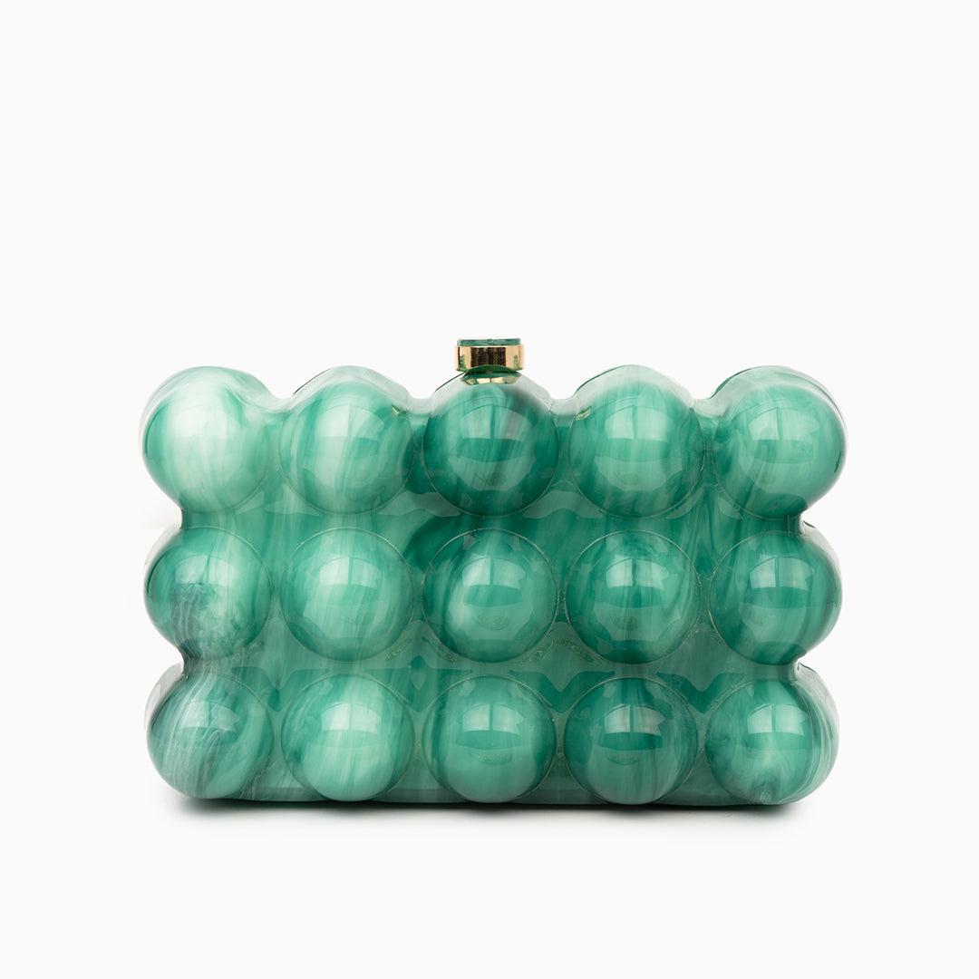 Pearl Bubble Clutch – Sculptural Acrylic Evening Bag