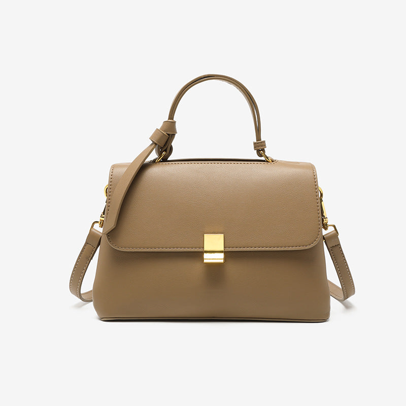 Minimalist Trapeze Handbag with Top Handle and Shoulder Strap