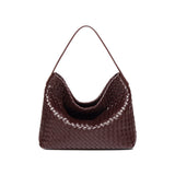 Woven Leather Hobo Bag – Deep Burgundy | Soft Slouchy Design, Handmade Weave