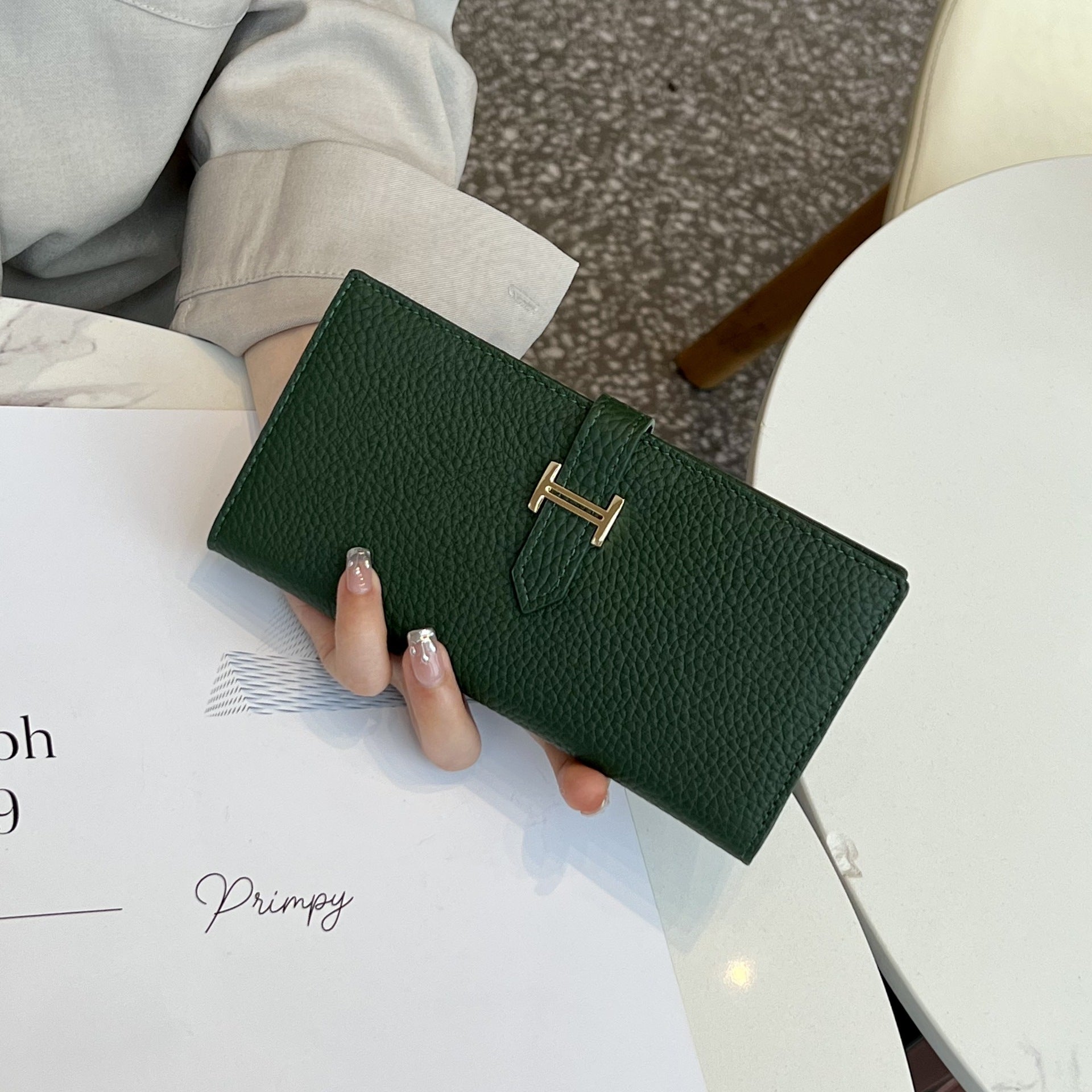 Lily | Black Pebbled Leather Wallet – Timeless Elegance & Functionality