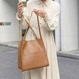 Klara | Genuine Leather Tote Bag – Minimalist Shoulder Handbag for Women