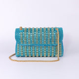 Aeris | Luxury Turquoise Crystal Evening Bag – Bold & Elegant Statement Piece