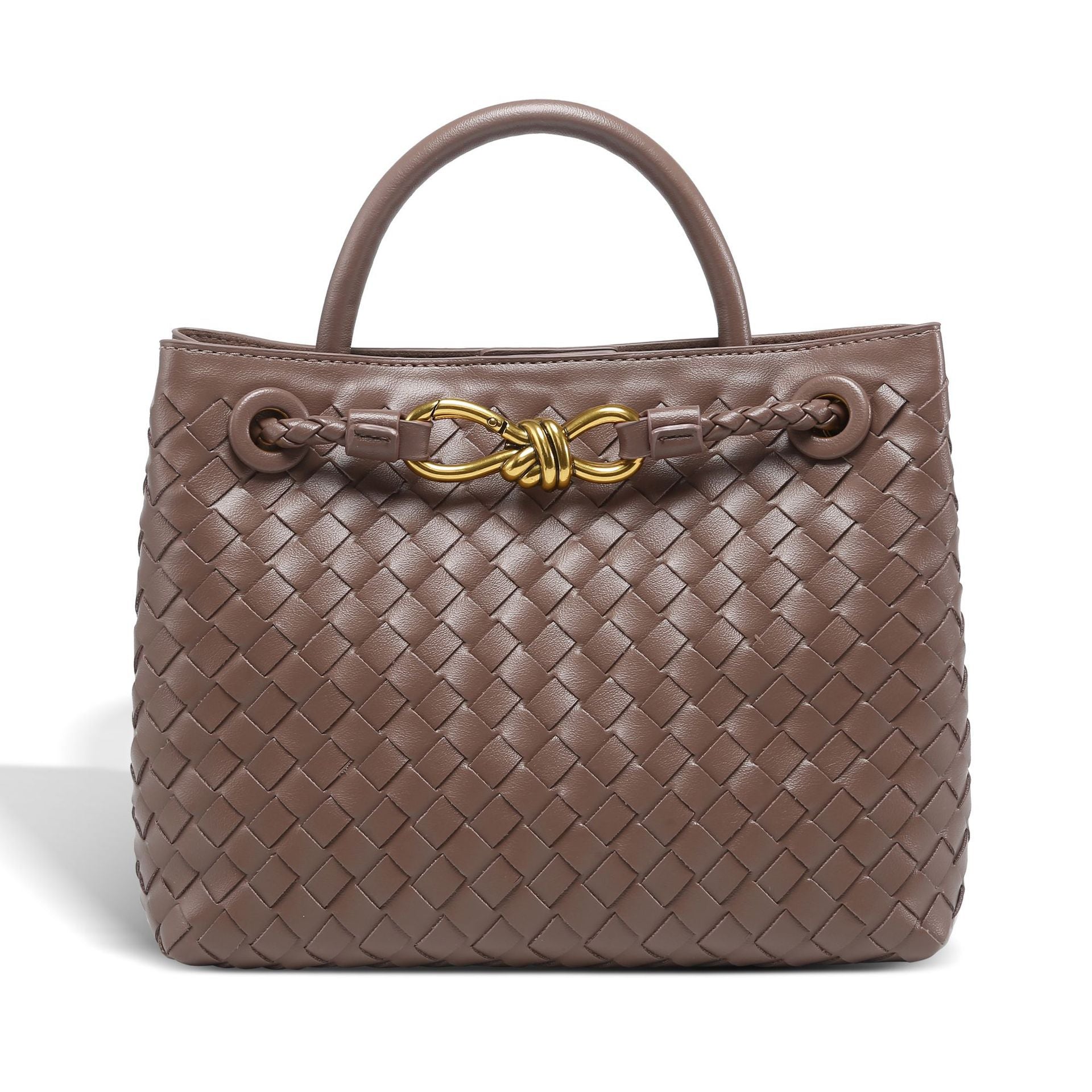 Alyn | Black Woven Midi Leather Tote Bag – Effortless Elegance & Timeless Appeal