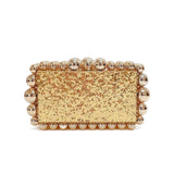 Luxury Pearl Acrylic Clutch – Elegant Evening Bag with Gold Chain