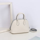 Aurora Dome Mini Handbag – Pebbled Top-Handle Bag with Detachable Strap