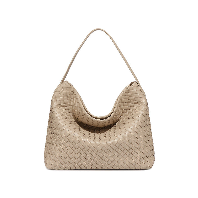 Woven Leather Hobo Bag – Deep Burgundy | Soft Slouchy Design, Handmade Weave