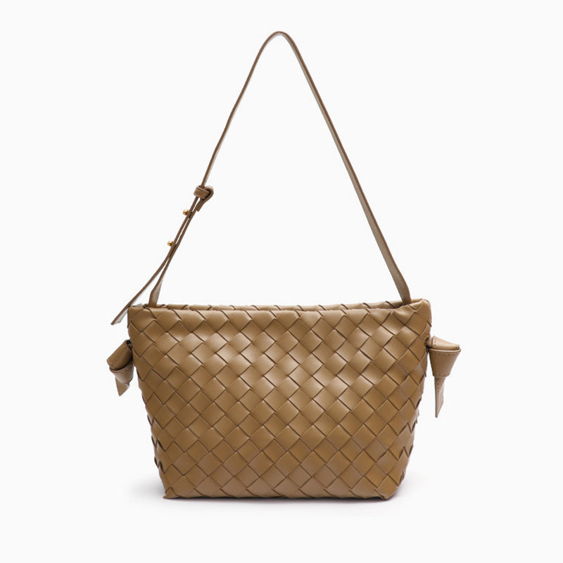 Ciara Woven Shoulder Bag – Elegant Faux Leather Tote