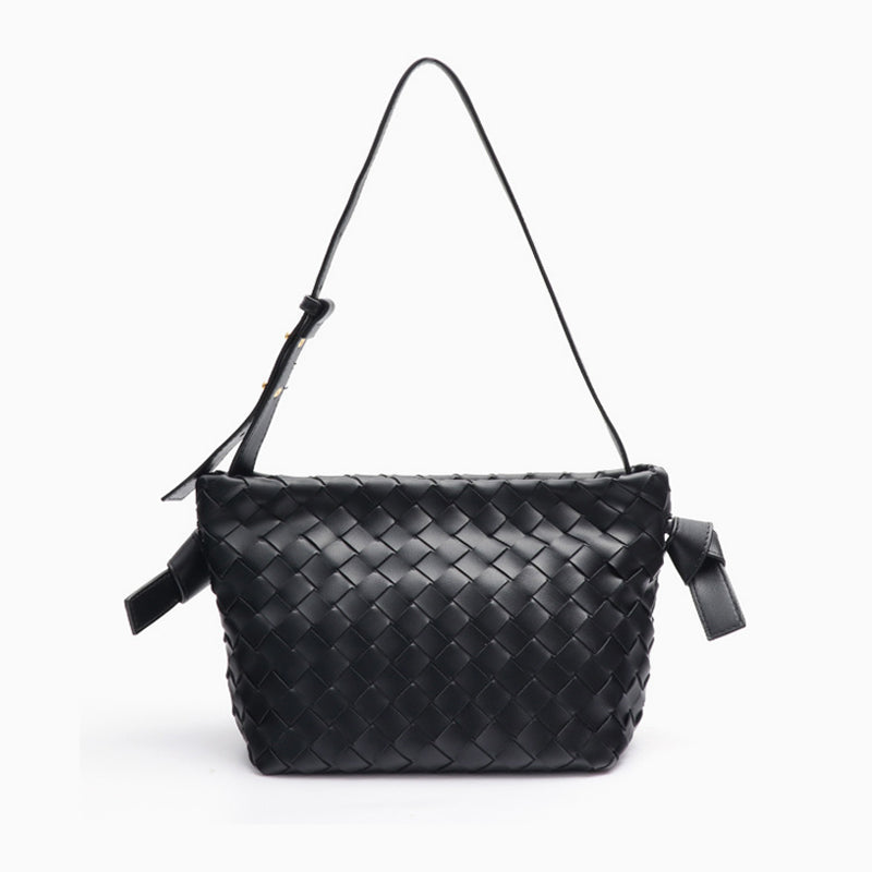 Ciara Woven Shoulder Bag – Elegant Faux Leather Tote