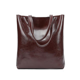 Alma | Classic Leather Tote Bag – Slim Handles & Spacious Interior