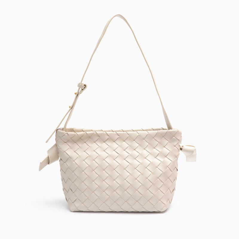 Ciara Woven Shoulder Bag – Elegant Faux Leather Tote