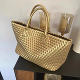 Handcrafted Woven Vegan Leather Tote – Timeless Style for Everyday Use