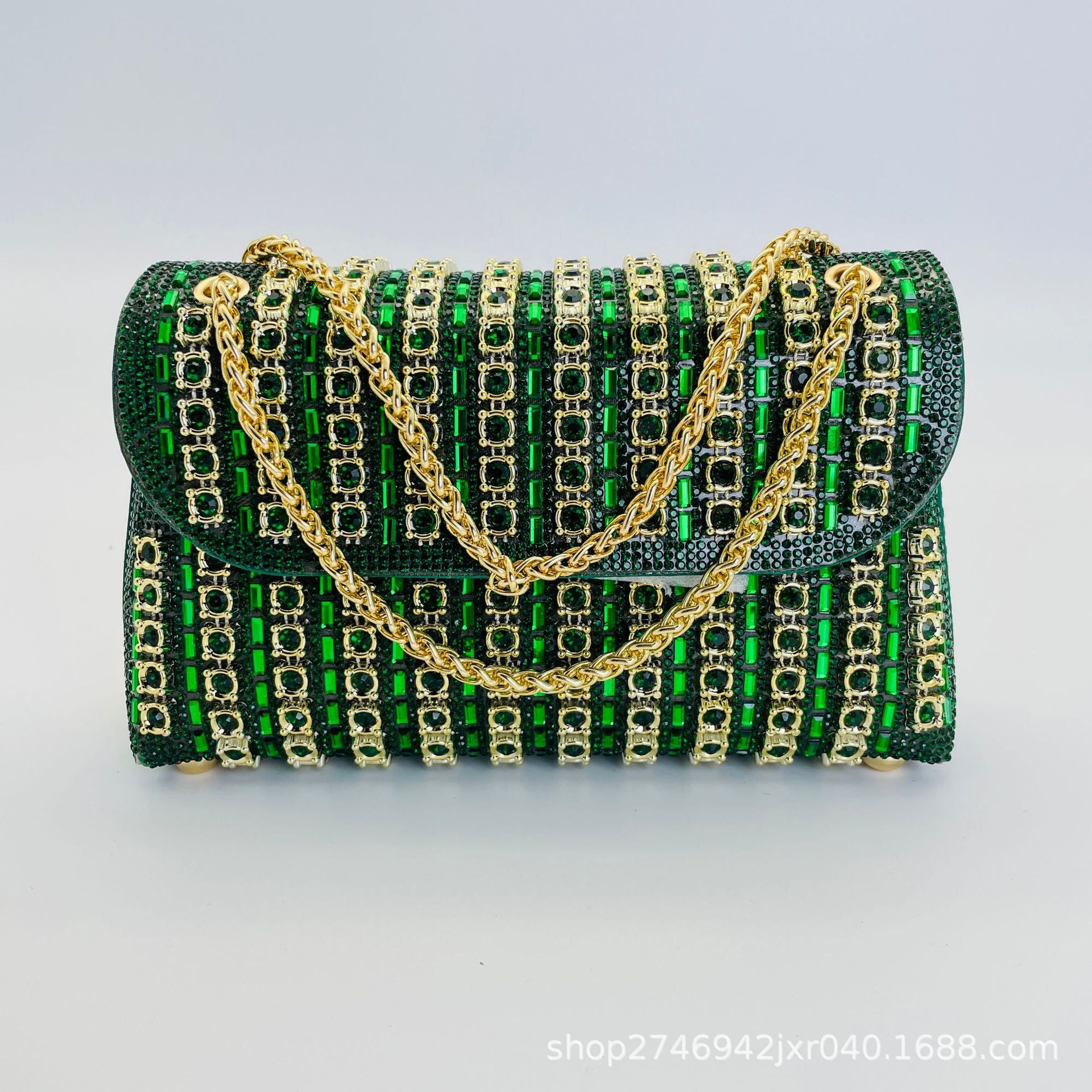 Xandelle | Turquoise Crystal Embellished Shoulder Bag – Vibrant Glamour