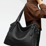 Talyssia | Luxe Slate Blue Leather Tote Bag – Chic & Functional