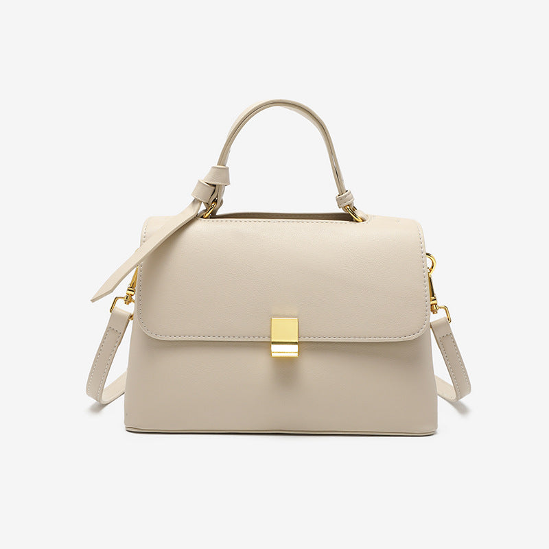 Minimalist Trapeze Handbag with Top Handle and Shoulder Strap