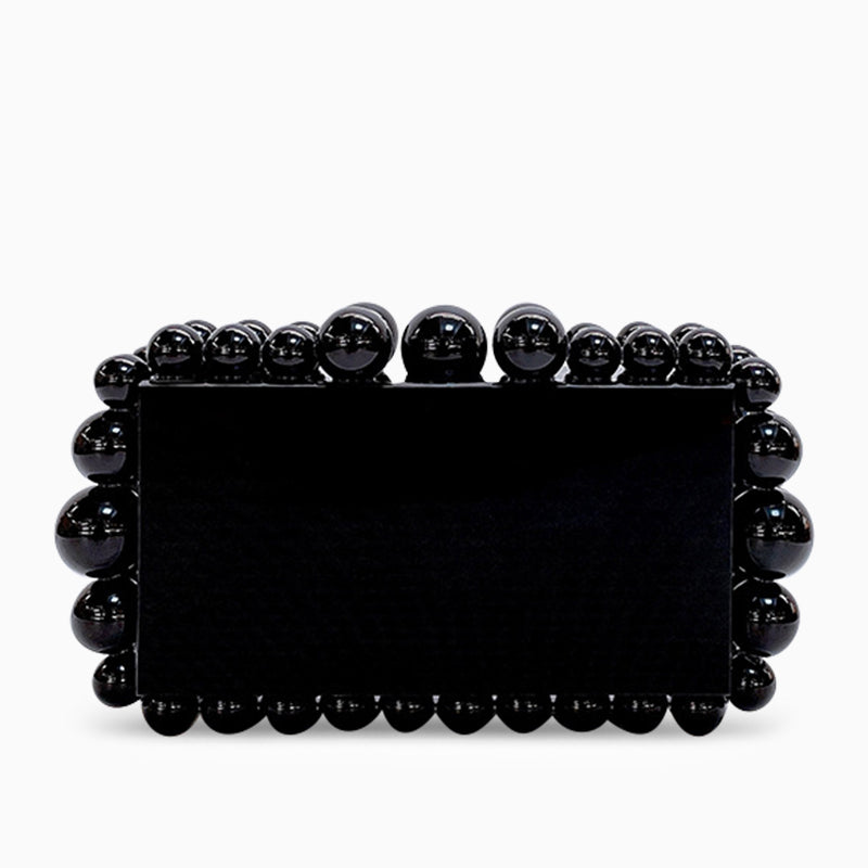 Luxury Pearl Acrylic Clutch – Elegant Evening Bag with Gold Chain