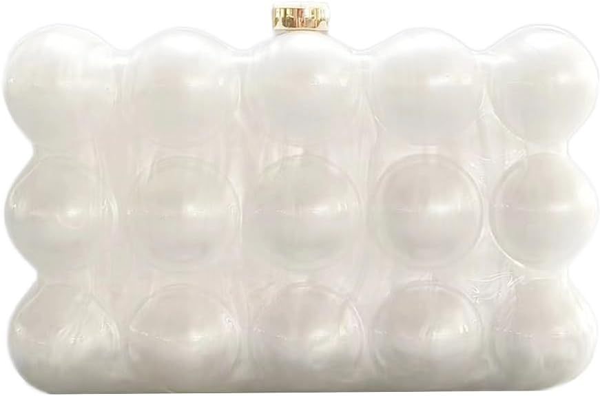 Pearl Bubble Clutch – Sculptural Acrylic Evening Bag