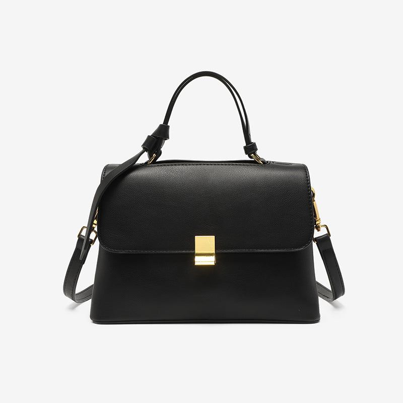 Minimalist Trapeze Handbag with Top Handle and Shoulder Strap