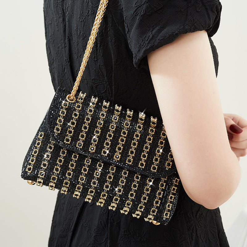 Xandelle | Turquoise Crystal Embellished Shoulder Bag – Vibrant Glamour