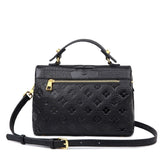 Black Embossed Pattern Top Handle Bag - Unique & Chic