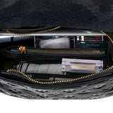 Black Embossed Pattern Top Handle Bag - Unique & Chic