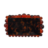 Luxury Pearl Acrylic Clutch – Elegant Evening Bag with Gold Chain