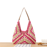 Crochet Woven Triangle Shoulder Bag – Boho Handcrafted Look