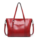 Brown Faux Leather Tote Bag - Versatile Shoulder & Crossbody