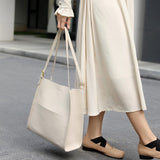 Klara | Genuine Leather Tote Bag – Minimalist Shoulder Handbag for Women