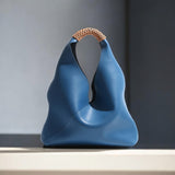 Lilly | Slouchy Shoulder Bag – Sculpted Vegan Leather Hobo with Woven Handle