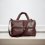 Mia | Brown Puffer Shoulder Bag – Trendy & Cozy