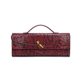 Separhine | Snakeskin Clutch Bag – Faux Leather Evening Bag with Gold Lock