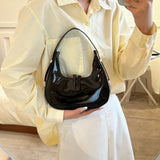 Lumi | Patent Leather Mini Hobo Bag – Glossy Finish & Curved Silhouette