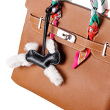 Cute White Bunny Leather Bag Charm – Soft & Playful Accessory