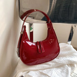Lumi | Patent Leather Mini Hobo Bag – Glossy Finish & Curved Silhouette