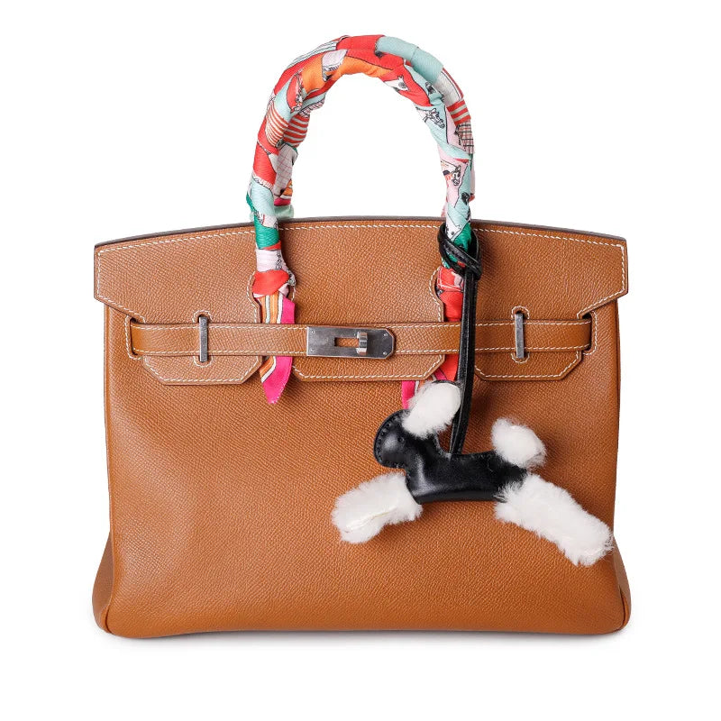 Cute White Bunny Leather Bag Charm – Soft & Playful Accessory