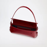 Lina | Glossy Vegan Leather Shoulder Bag – Sleek Flap & Retro Baguette Shape