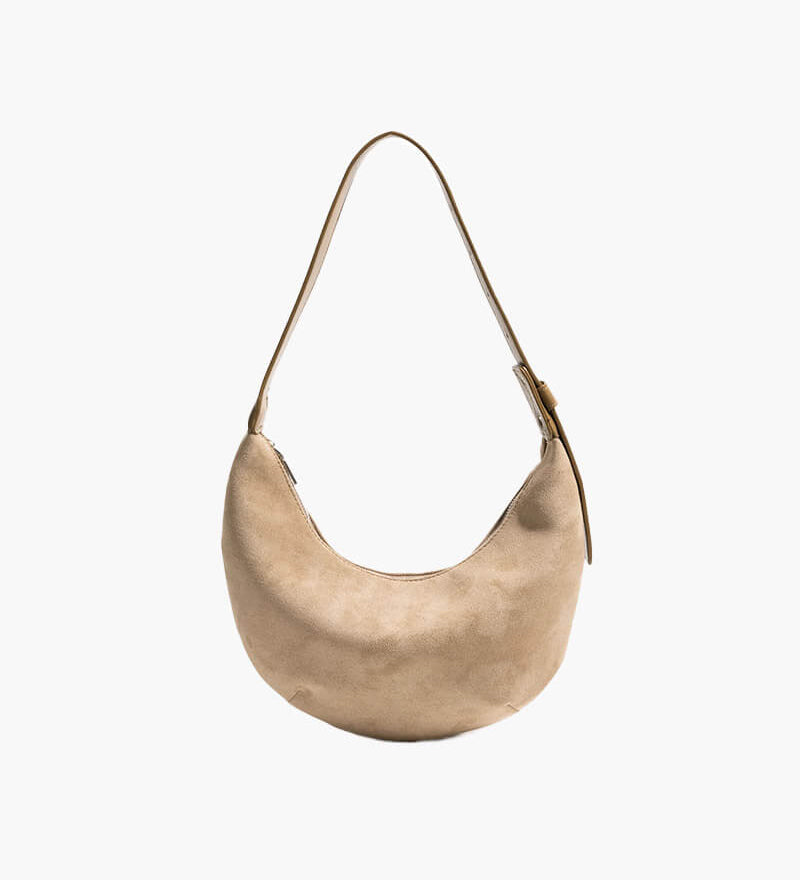 Mira  | Suede Half-Moon Bag